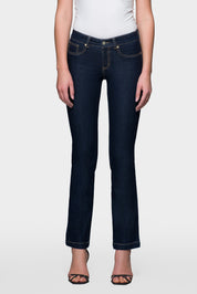 OHPOMP!® Cintura Alta Straight Jeans Azul B099