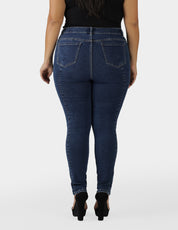 OHPOMP!® Curvy Cintura Alta Skinny Jeans Azul Medio OPE1736