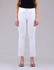 OHPOMP!® Cintura Alta Straight Jeans Blanco OP1712