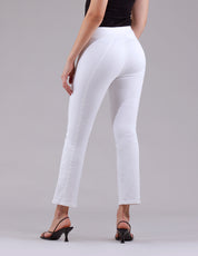 OHPOMP!® Cintura Alta Straight Jeans Blanco OP1712