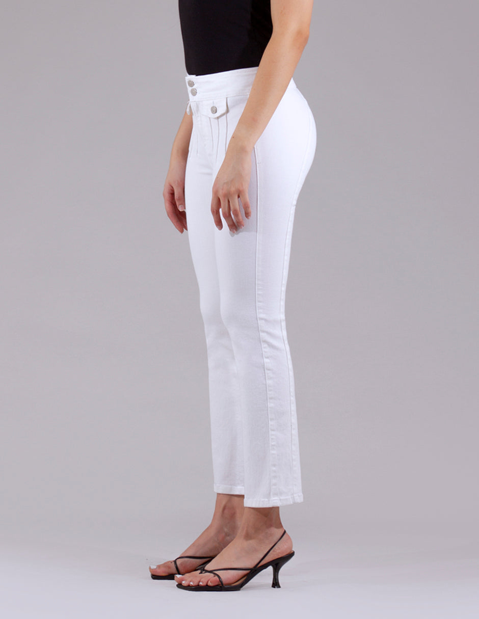 OHPOMP!® Cintura Alta Straight Jeans Blanco OP1712