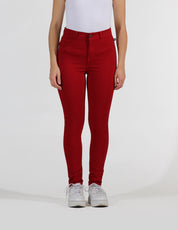 OHPOMP!® Cintura Alta Skinny Jeans Colorido Rojo OP1748