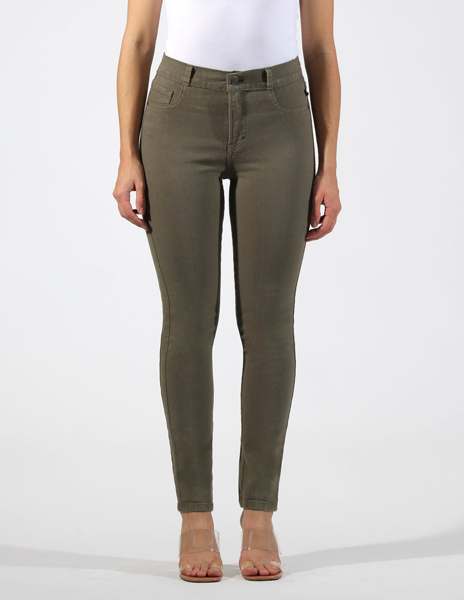 OHPOMP!® Cintura Alta Skinny Jeans Verde OP1760