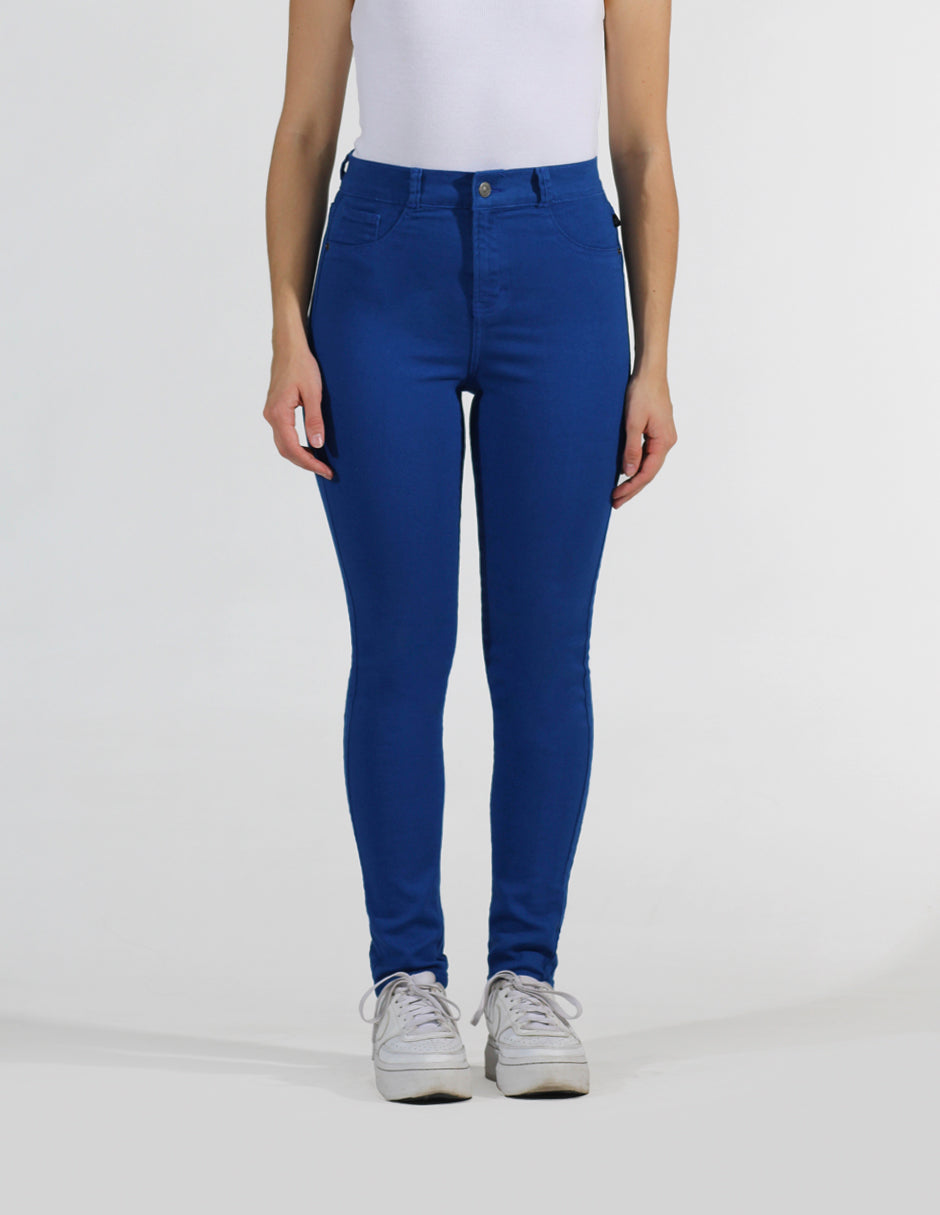 OHPOMP!® Cintura Alta Skinny Jeans Colorido Azul OP1749