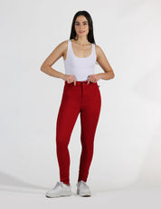 OHPOMP!® Cintura Alta Skinny Jeans Colorido Rojo OP1748