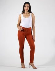 OHPOMP!® Cintura Alta Skinny Jeans Ladrillo OP1760