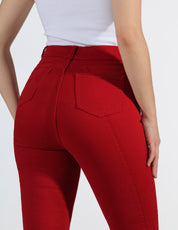 OHPOMP!® Cintura Alta Skinny Jeans Colorido Rojo OP1748