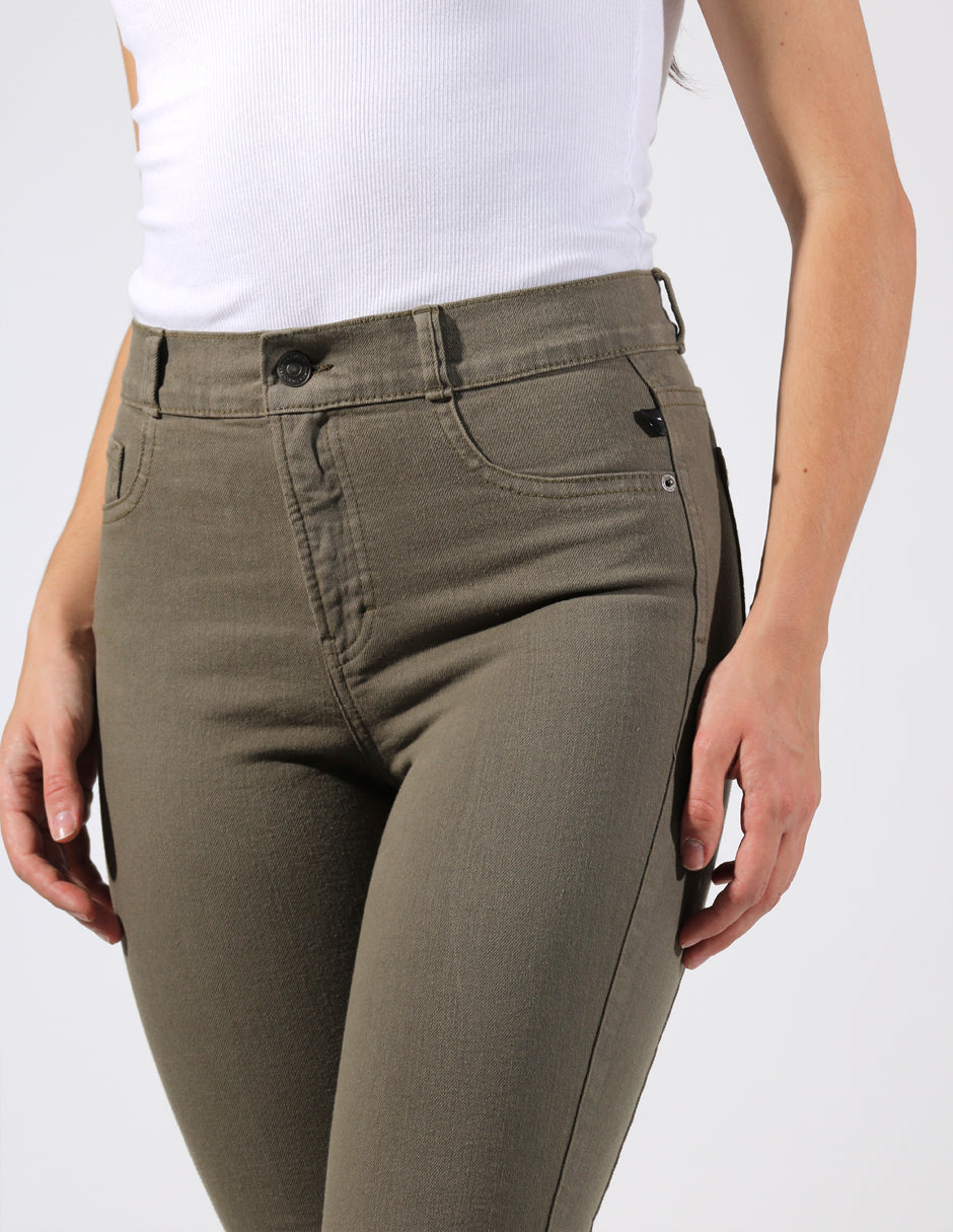 OHPOMP!® Cintura Alta Skinny Jeans Verde OP1760