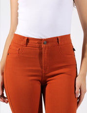 OHPOMP!® Cintura Alta Skinny Jeans Ladrillo OP1760