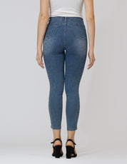 OHPOMP!® Cintura Alta Skinny Jeans Azul Medio OP1788