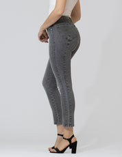 OHPOMP!® Cintura Alta Skinny Jeans Gris OP1786