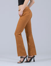 OHPOMP!® Cintura Alta Skinny Boot Cut Café OP1742