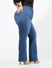 Curvy Jeans Cintura Alta Recto Azul Medio
