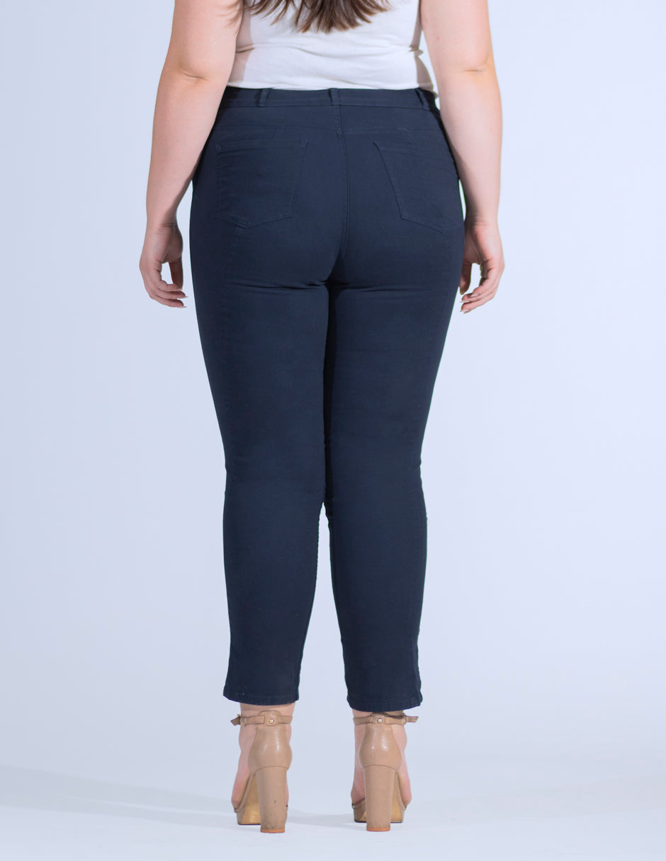 OHPOMP!® Curvy Cintura Alta Skinny Jeans Azul Marino OPE1677a