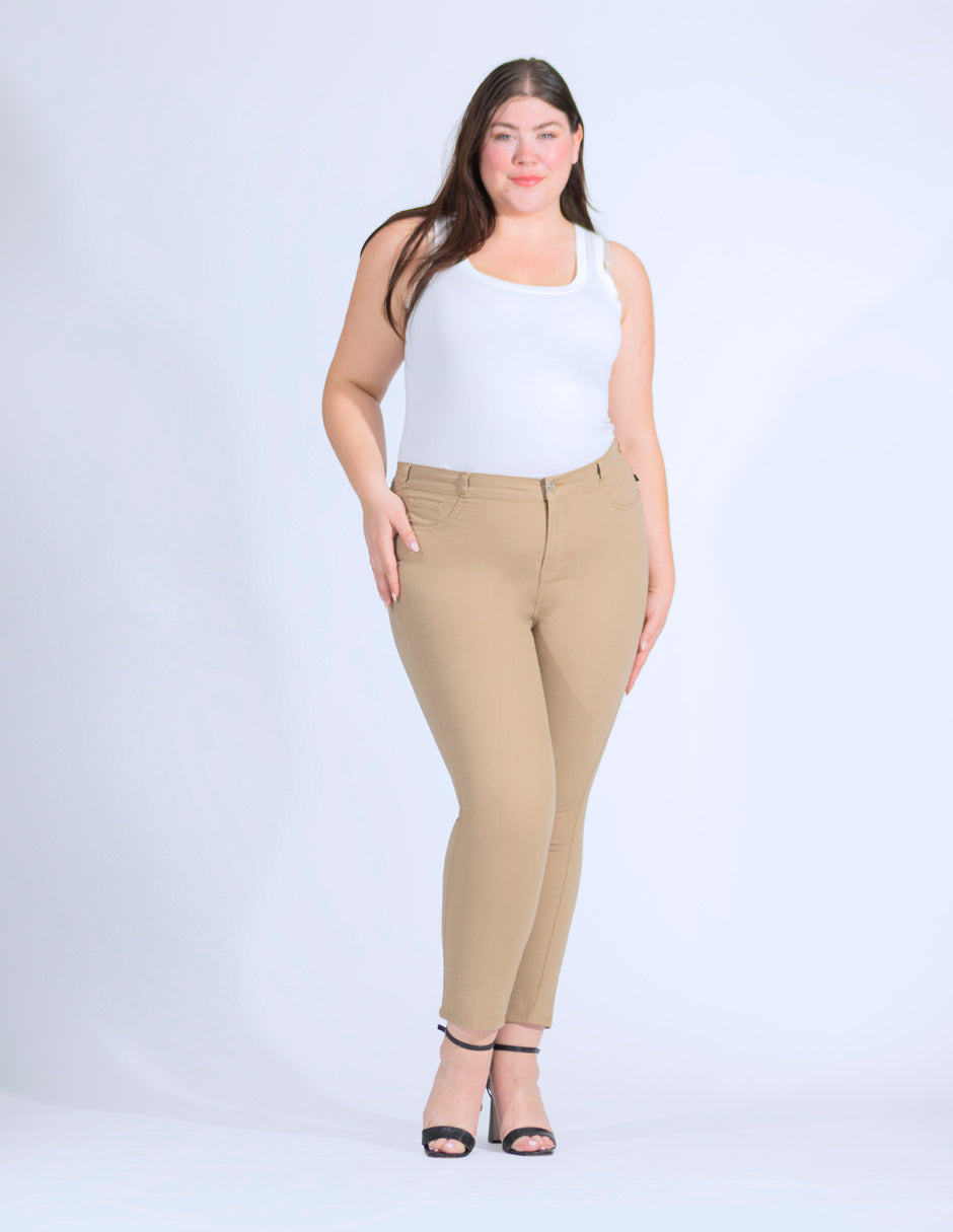 OHPOMP!® Curvy Cintura Alta Skinny Jeans Arena OPE1677a