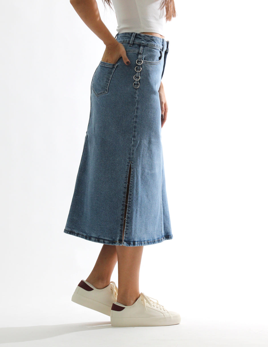 Falda Denim Azul Medio