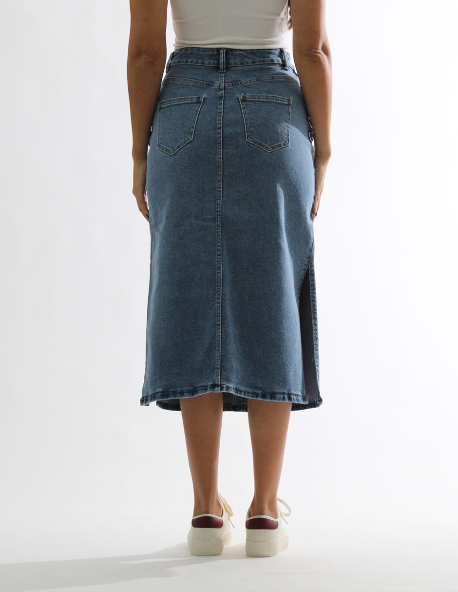 Falda Denim Azul Medio