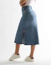 Falda Denim Azul Medio