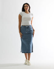 Falda Denim Azul Medio