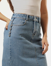 Falda Denim Azul Medio