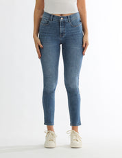 Jeans Cintura Media Skinny Azul Claro