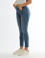 Jeans Cintura Media Skinny Azul Claro