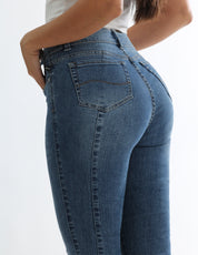 Jeans Cintura Media Skinny Azul Claro