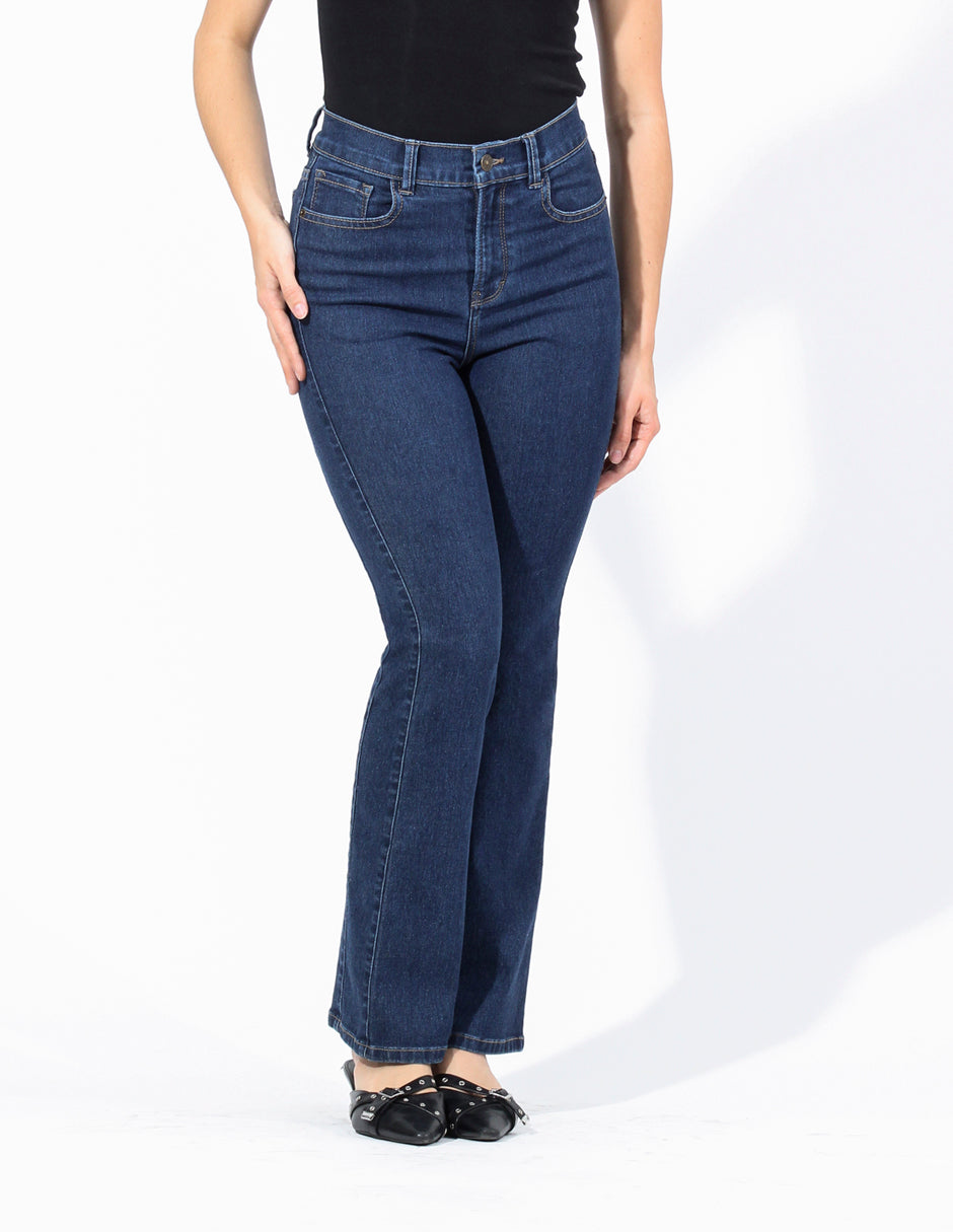 Jeans Cintura Alta Bootcut en Azul Medio