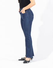 Jeans Cintura Alta Bootcut en Azul Medio