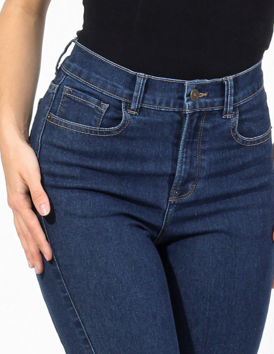Jeans Cintura Alta Bootcut en Azul Medio