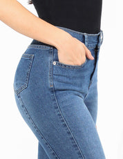 Jeans Cintura Alta Skinny en Azul Medio