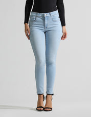 Jeans Cintura Media Skinny Azul Claro