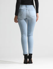 Jeans Cintura Media Skinny Azul Claro