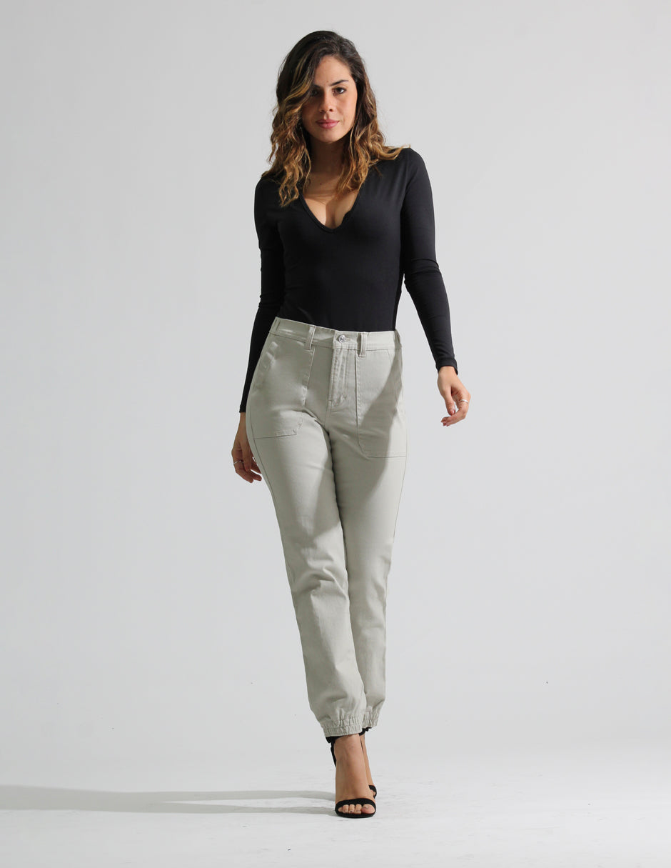 Jogger Cintura Media Beige
