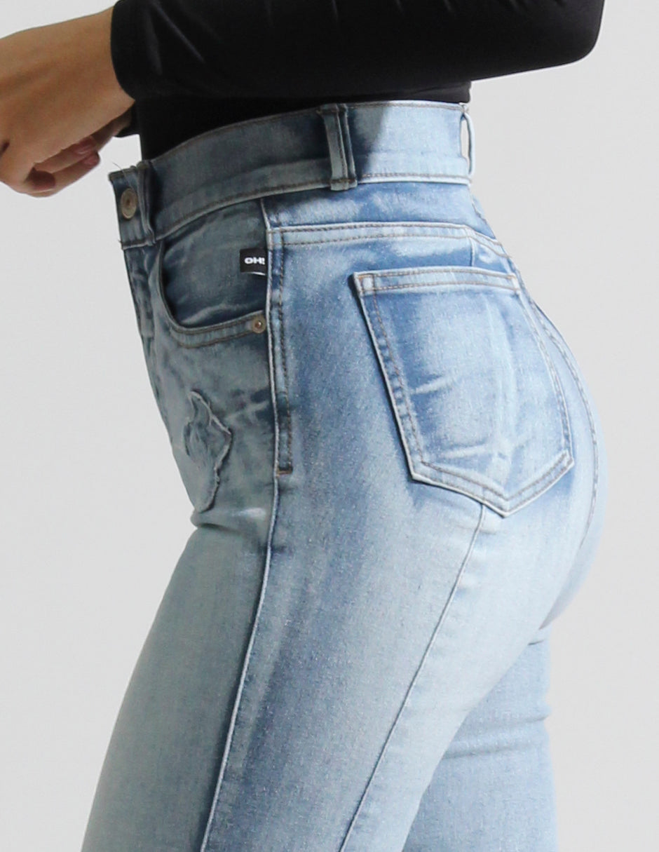 Jeans Cintura Alta Flare en Azul Claro
