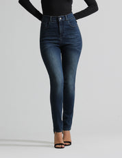 Jeans Cintura Alta Skinny en Azul Oscuro