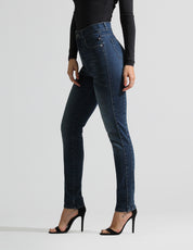 Jeans Cintura Alta Skinny en Azul Oscuro