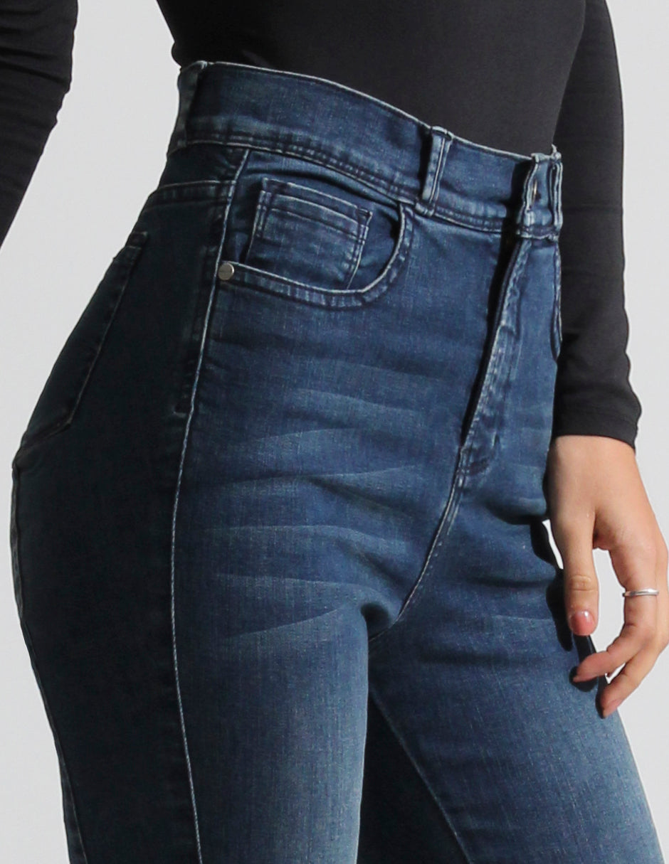 Jeans Cintura Alta Skinny en Azul Oscuro