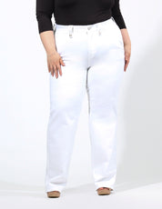 Curvy Jeans Cintura Alta Recto Blanco