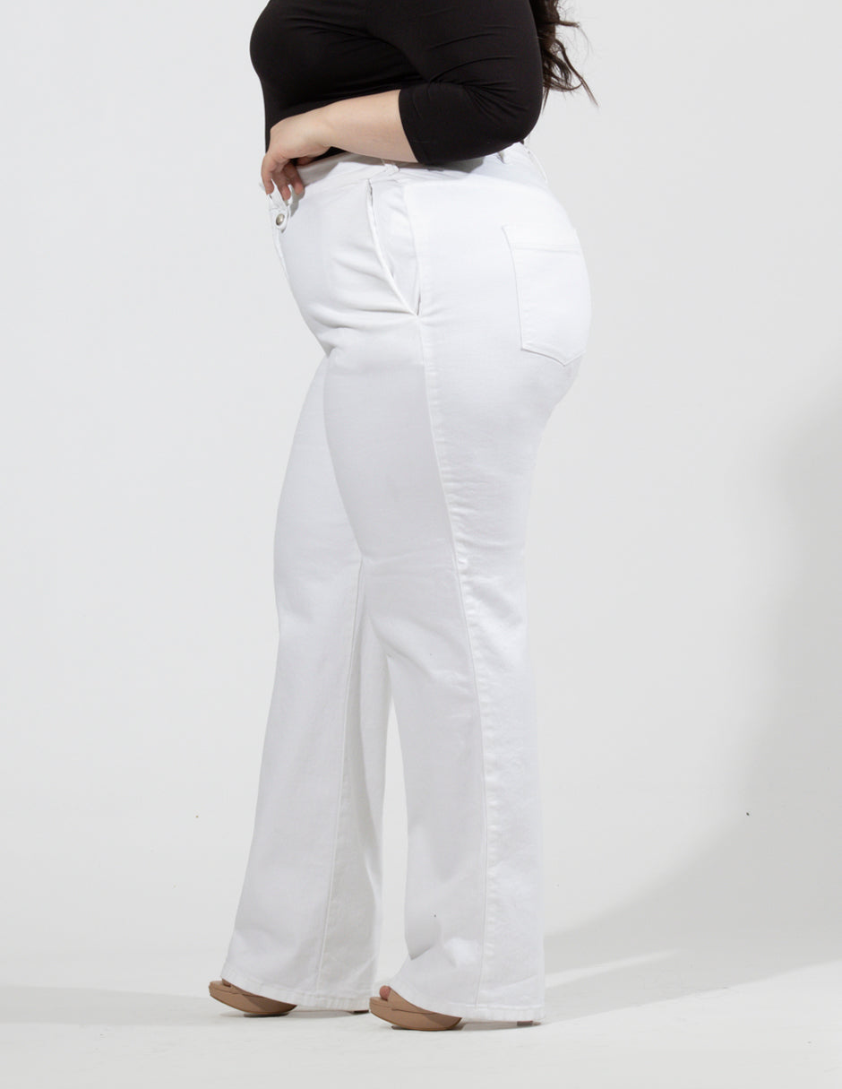 Curvy Jeans Cintura Alta Recto Blanco