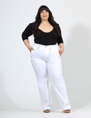 Curvy Jeans Cintura Alta Recto Blanco
