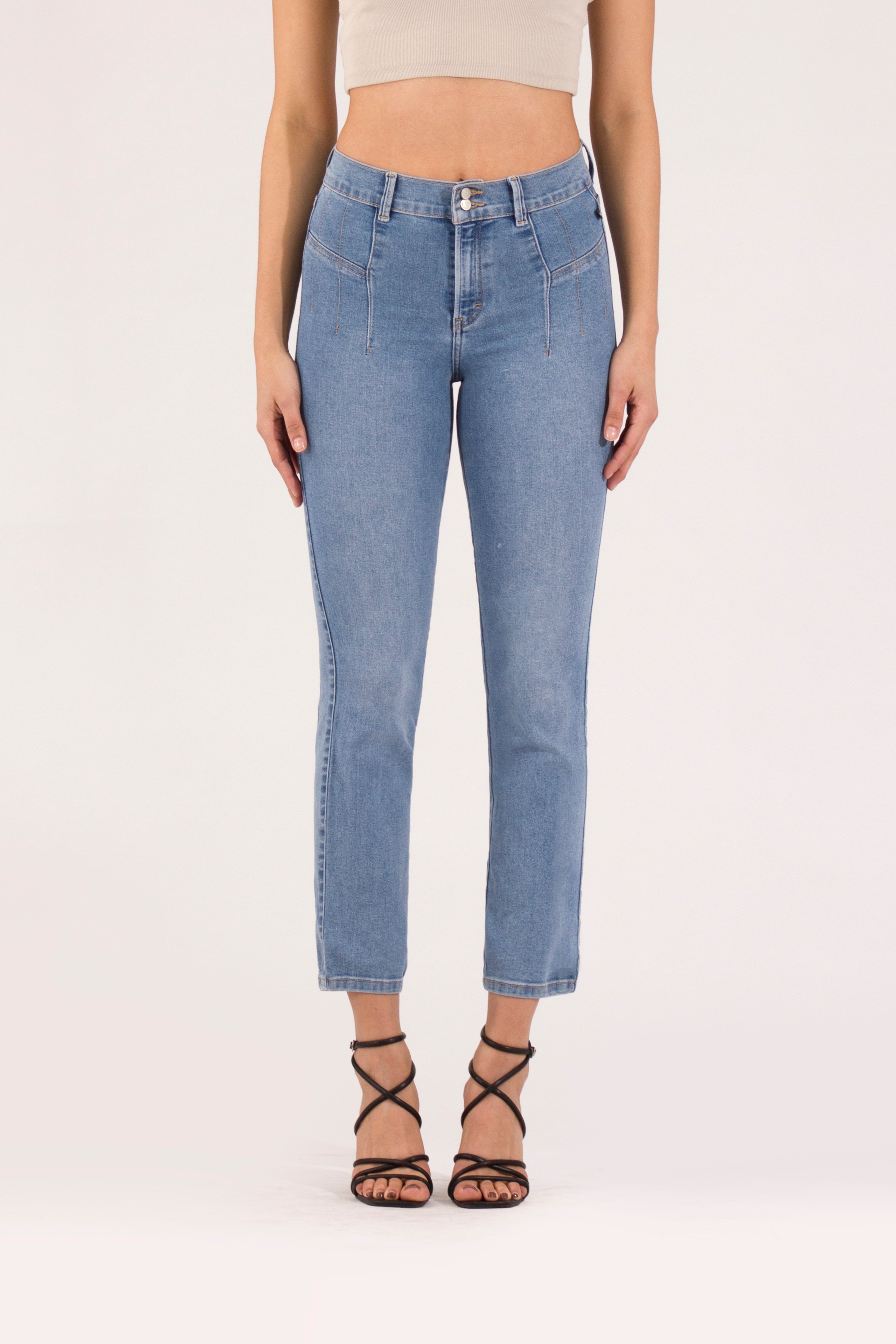 OHPOMP!® Cintura Alta Straight Jeans OP1664