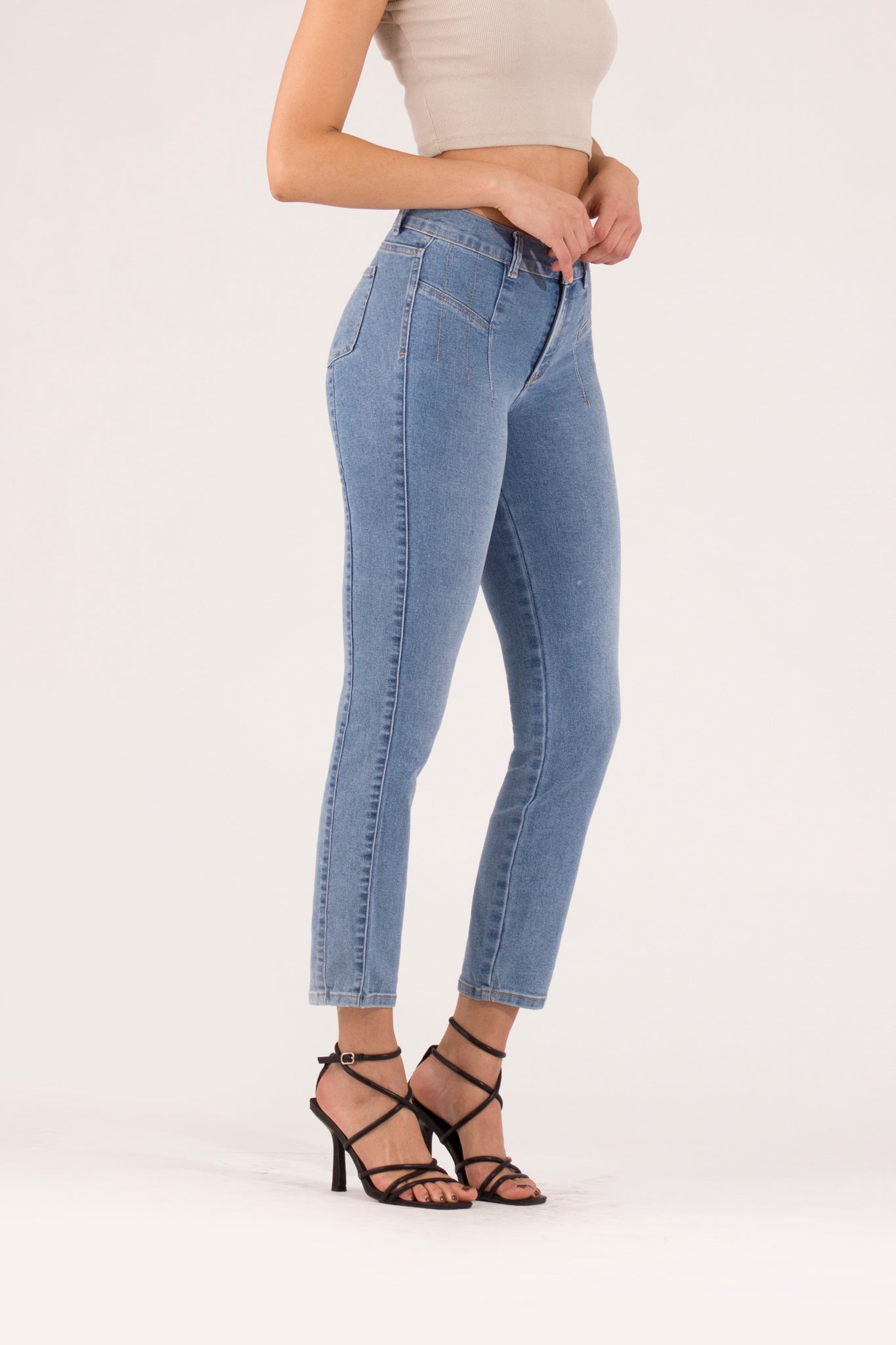 OHPOMP!® Cintura Alta Straight Jeans OP1664