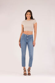 OHPOMP!® Cintura Alta Straight Jeans OP1664