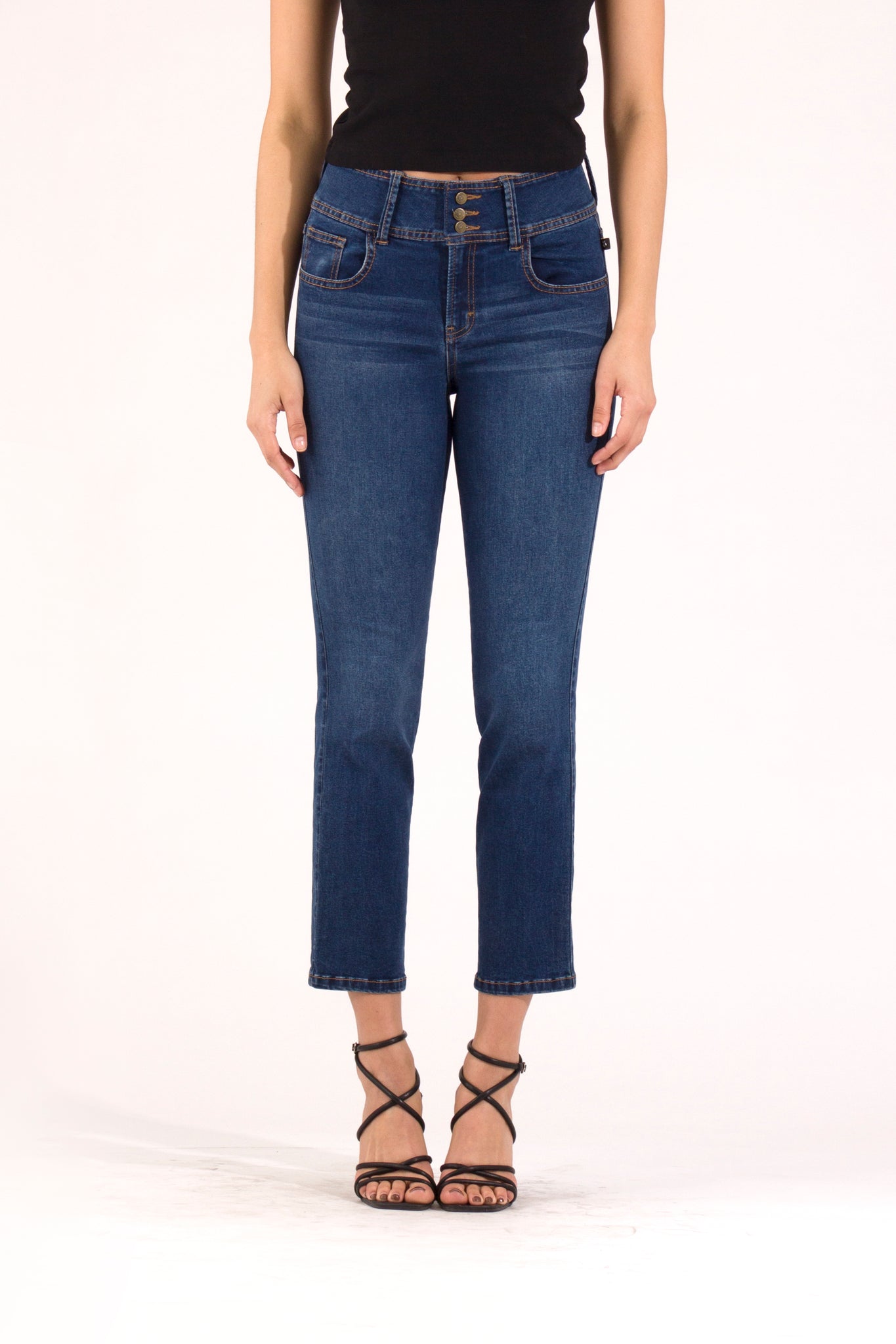 OHPOMP!® Cintura Alta Straight Jeans OP1668