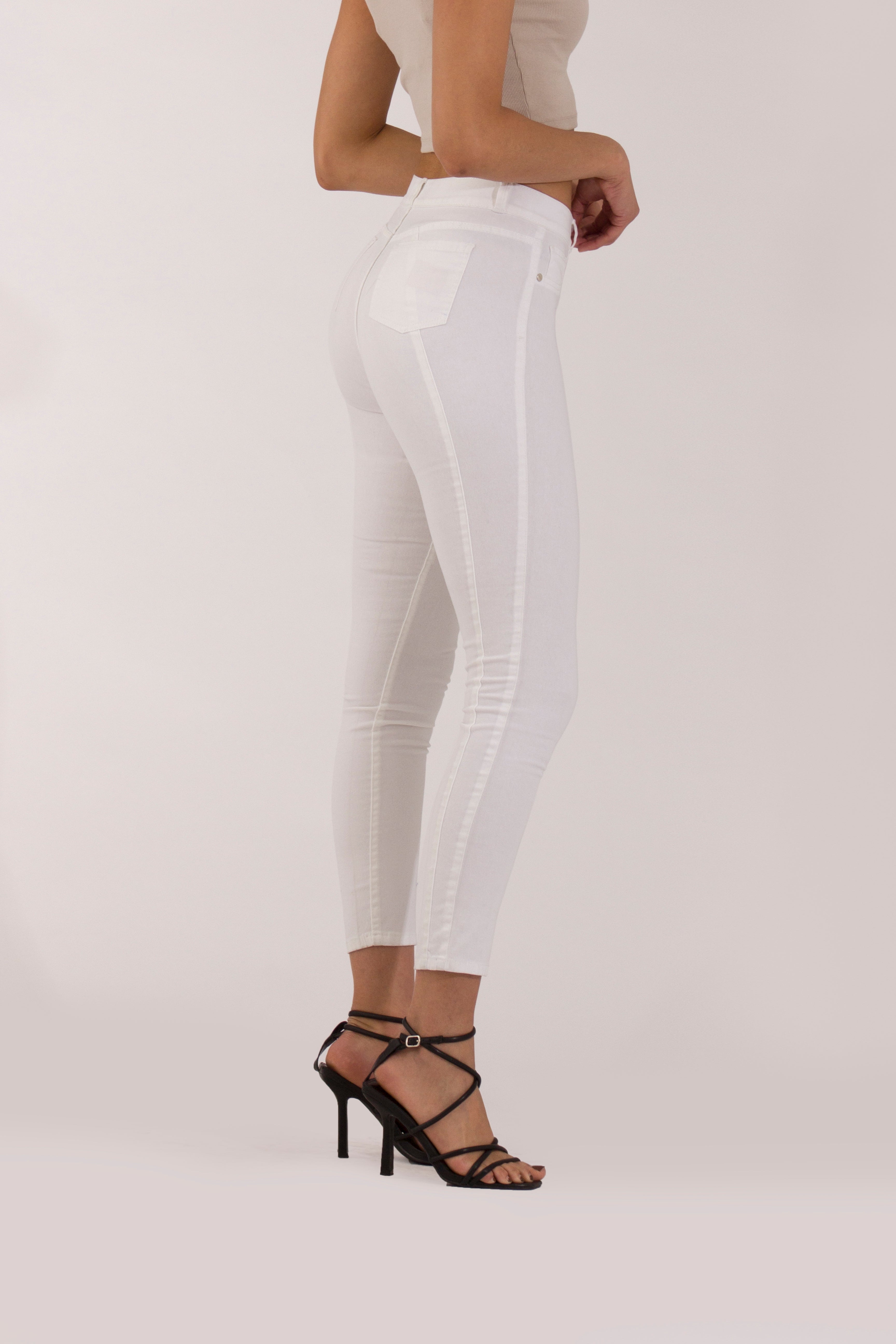 OHPOMP!® Cintura Alta Skinny Blanco OP1676