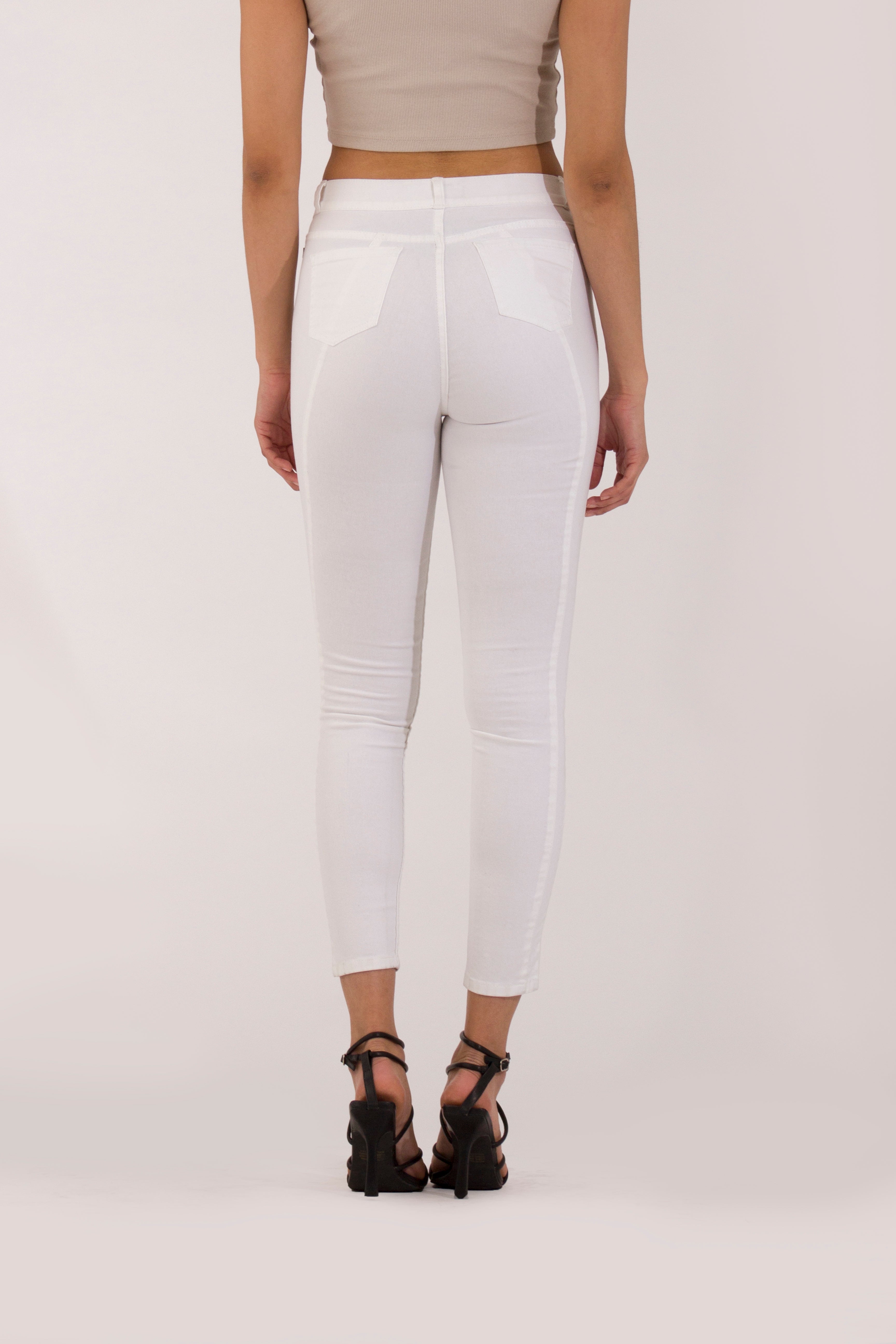 OHPOMP!® Cintura Alta Skinny Blanco OP1676