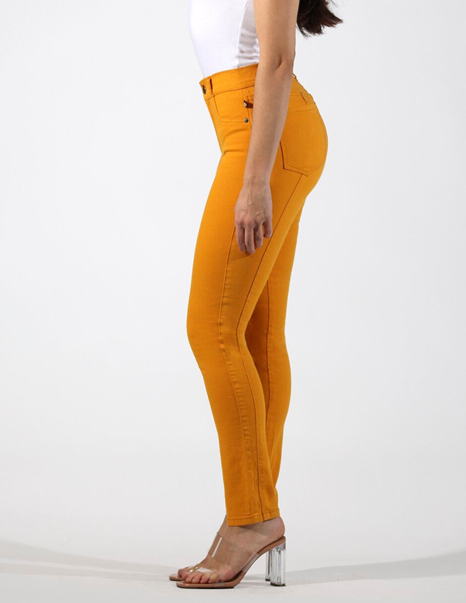 OHPOMP!® Cintura Alta Skinny Jeans Amarillo OP1760