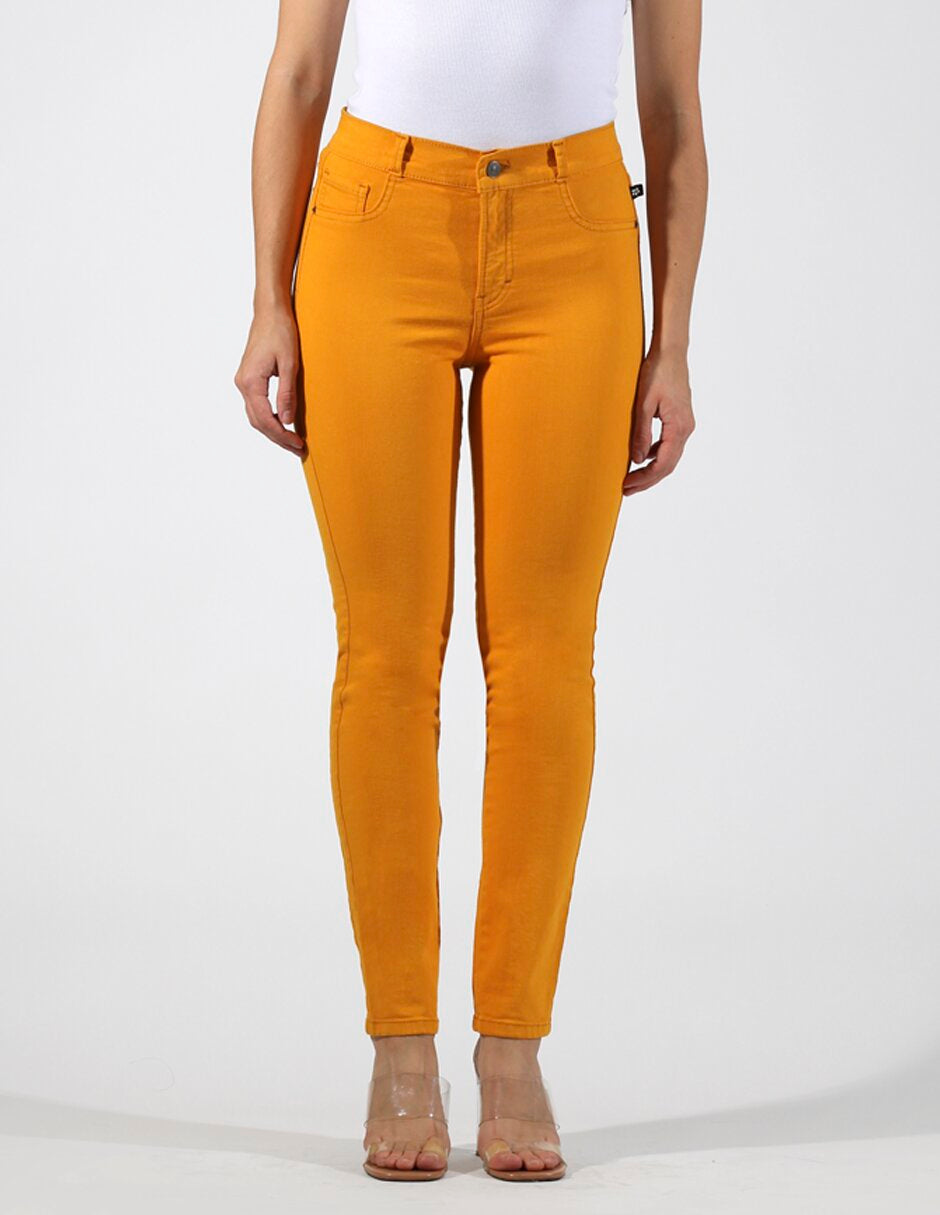 OHPOMP!® Cintura Alta Skinny Jeans Amarillo OP1760