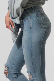 IDNT. - Mid-Rise Skinny Jeans In Ultra-Light Blue